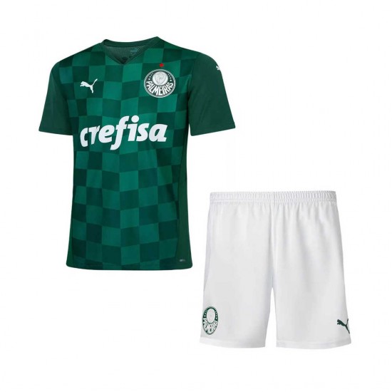 Camisola Palmeiras Criança Equipamento Primeiro 2021-2022 Manga Curta